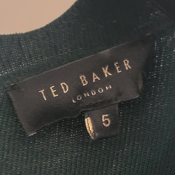 Navy and green Ted Baker dress with scallop detail, Size 5 - Picture 6 of 6